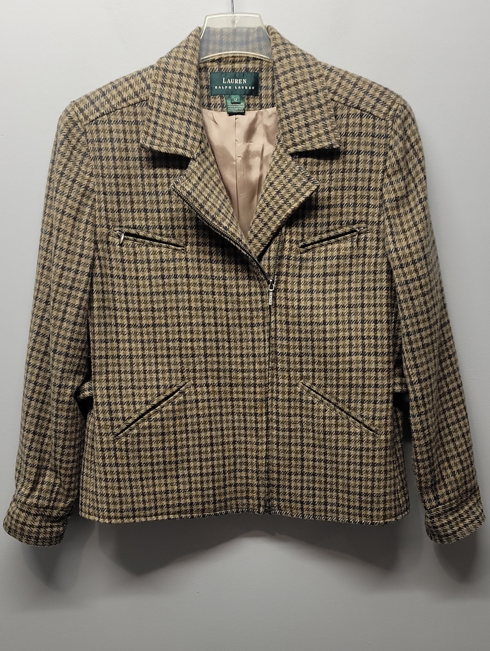 Ralph Lauren wool green plaid jacket size 12